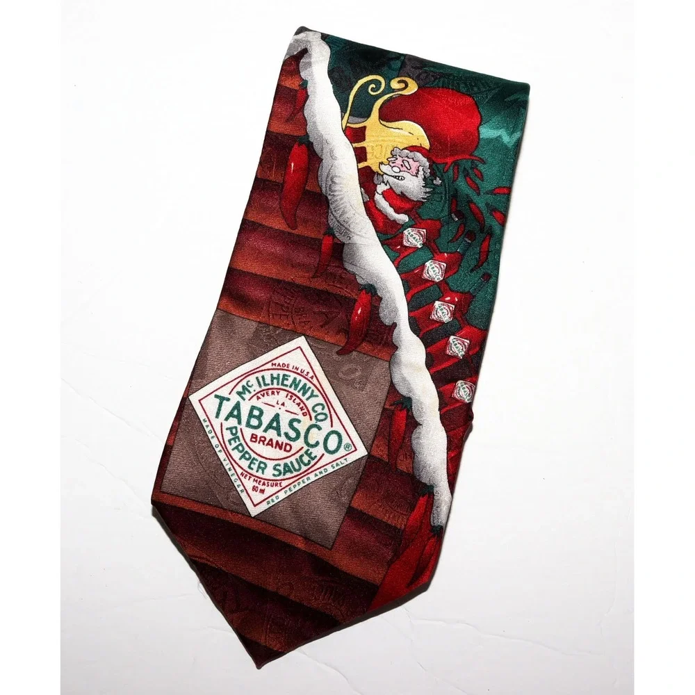 Tabasco Men's Tabasco Pepper Sauce‎ Santa Peppers Silk Neck Tie
